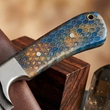 Cyber-Organic 9" Micro-Textured Alloy Monolith | Cerulean-Honeycomb 2026 Premier Boutique Artifact