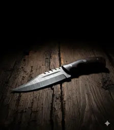 Hand Forged Damascus Steel Knife | Rosewood Handle, Leather Sheath