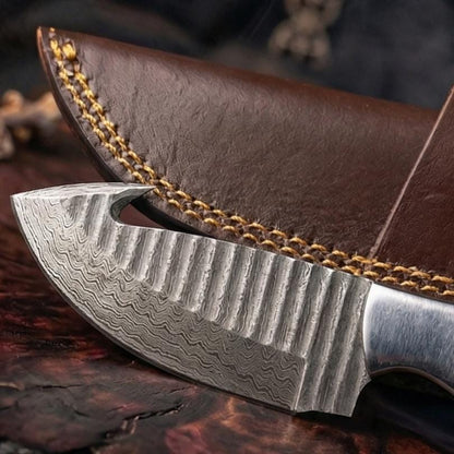 Boutique-Fabricated 9" Tricolor Damascus Sculpture | Resin Inlay