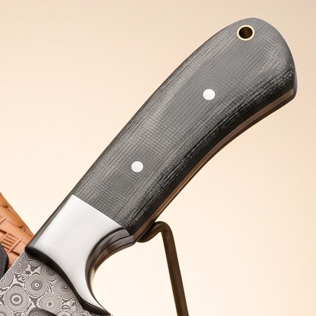 Imperial-Museum 8.5" Damascus Wave Monolith | Charcoal-Micarta 2026 Premier Boutique Gallery Piece
