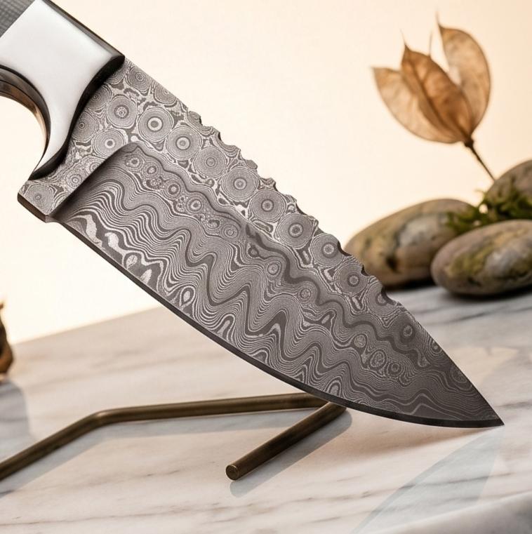 Imperial-Museum 8.5" Damascus Wave Monolith | Charcoal-Micarta 2026 Premier Boutique Gallery Piece