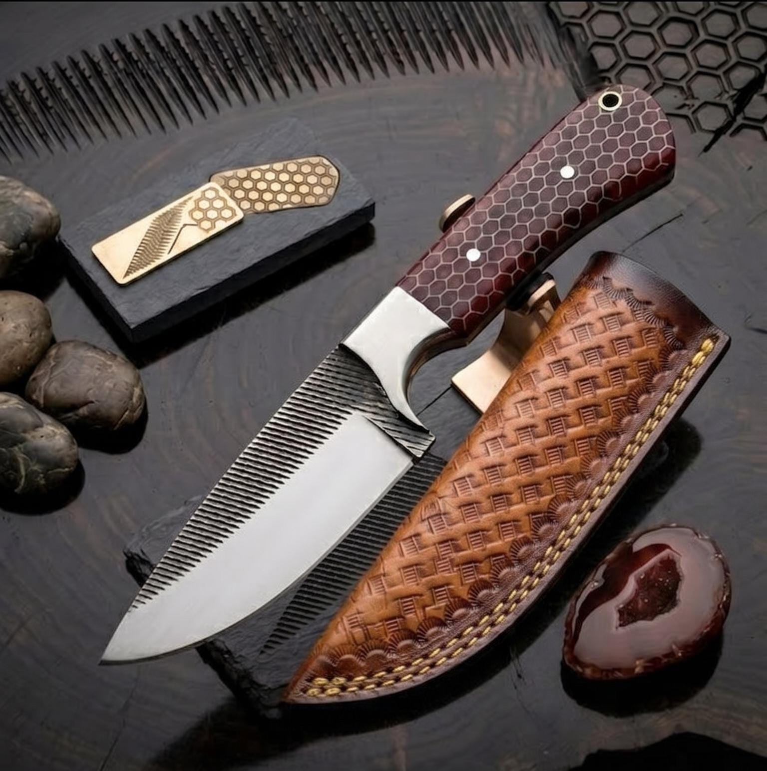Industrial-Matrix 9" Milled Geometric Monolith | Crimson-Lattice 2026 Premier Boutique Gallery Piece