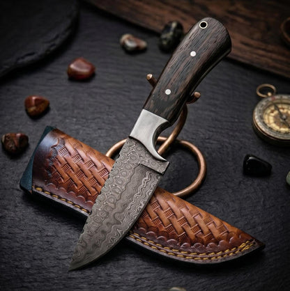 Artisan Legacy 8" Forged Patterned Metal Heirloom | Walnut-Grain Hand-Crafted Gallery Piece