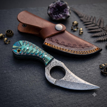 Celestial-Gothic 7.5" Damascus Ring Monolith | Sapphire-Fluted 2026 Premier Boutique Artifact