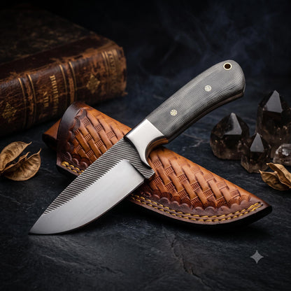 Imperial-Museum 8.5" Damascus Wave Monolith | Charcoal-Micarta 2026 Premier Boutique Gallery Piece