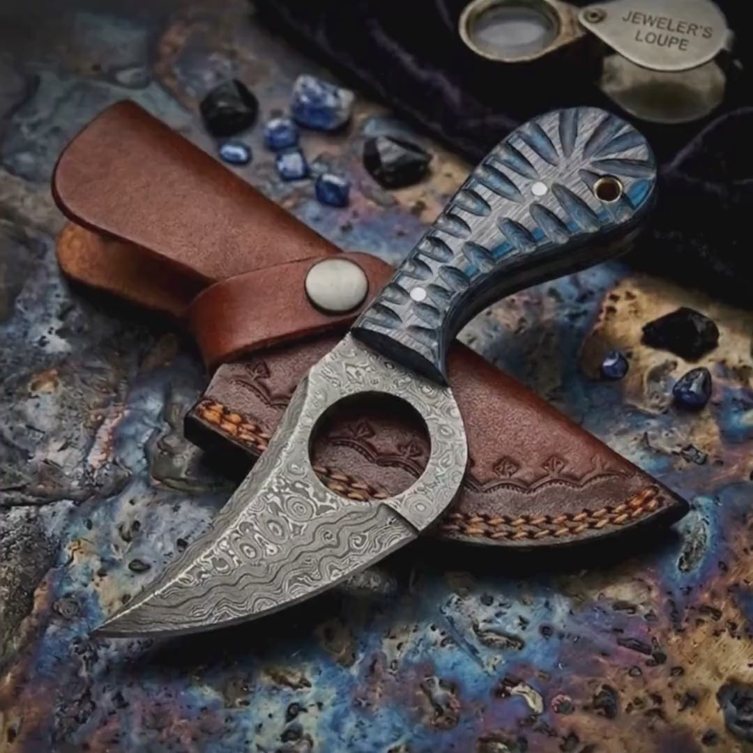 Celestial-Gothic 7.5" Damascus Ring Monolith | Sapphire-Fluted 2026 Premier Boutique Artifact