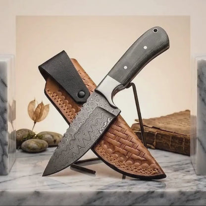 Imperial-Museum 8.5" Damascus Wave Monolith | Charcoal-Micarta 2026 Premier Boutique Gallery Piece